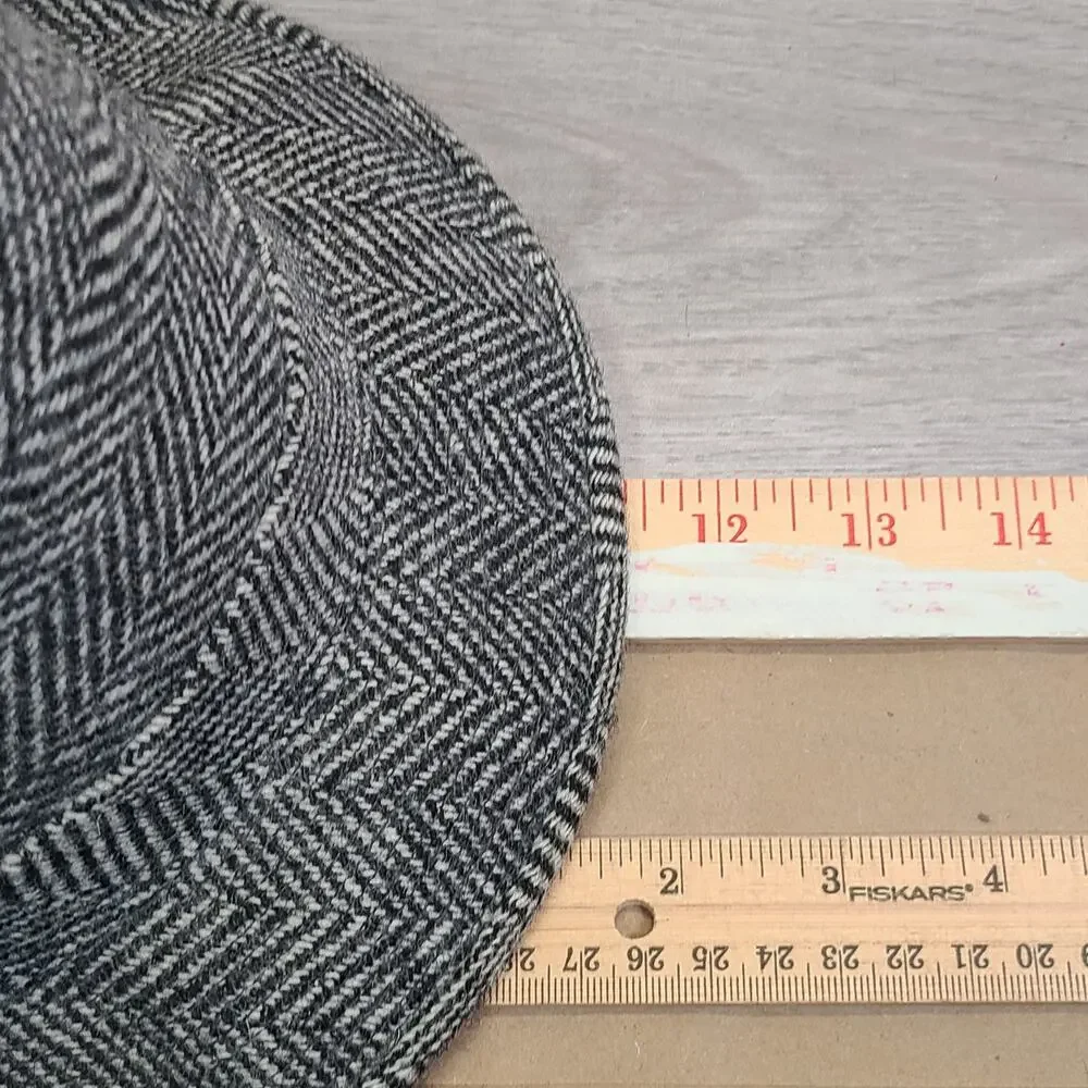 Dobbs 5th Ave NY‎ Wool Hat Fedora Herringbone Black Gray 6 7/8 Classic Dapper